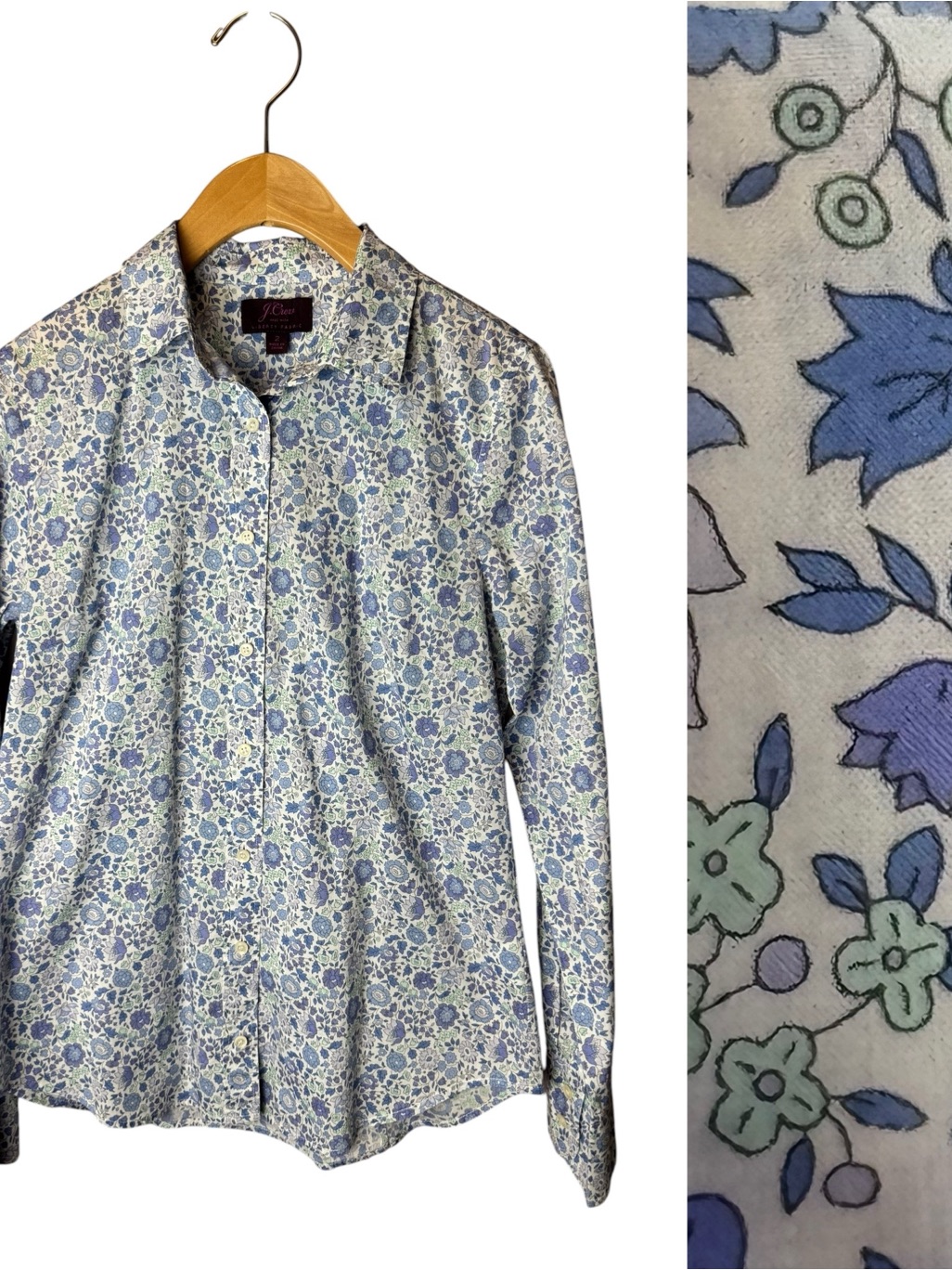 J Crew Slim Perfect Shirt In Liberty Of London D'anjo Floral J0033 - Sz 2